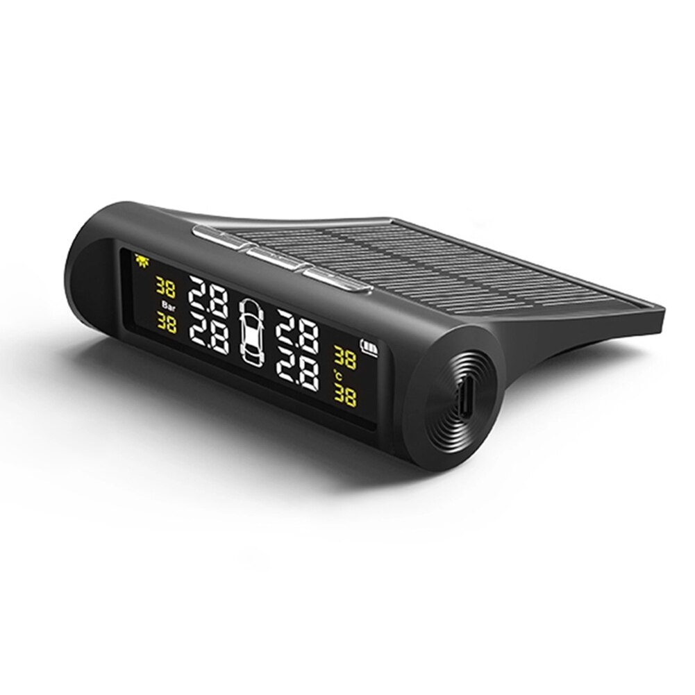 Smart Car TPMS Tyre Pressure Monitoring System Solar Power Digital LCD Display Auto Security Alarm Systems Tyre Pressur: B internal