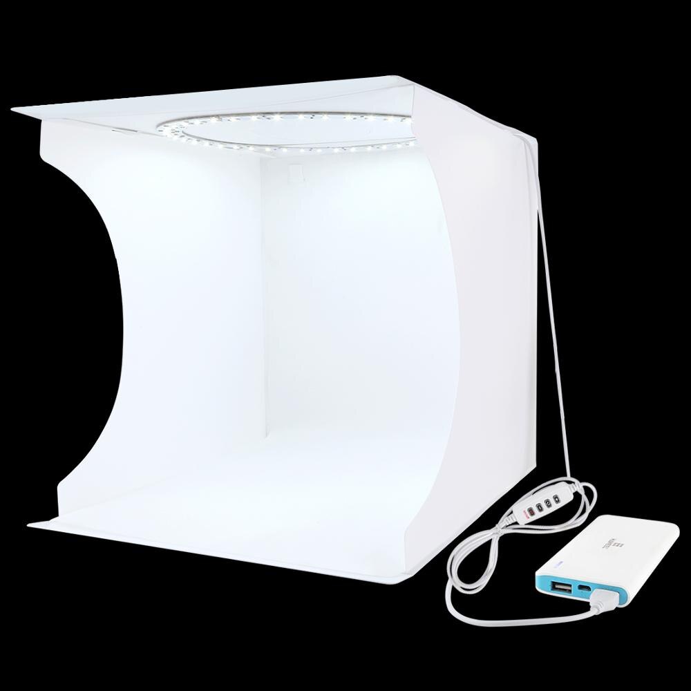 PULUZ Photography Lightbox Foldable Photo Round LED Lamp Studio Box Photo Shooting Tent Kit With 6 Color Backdrops