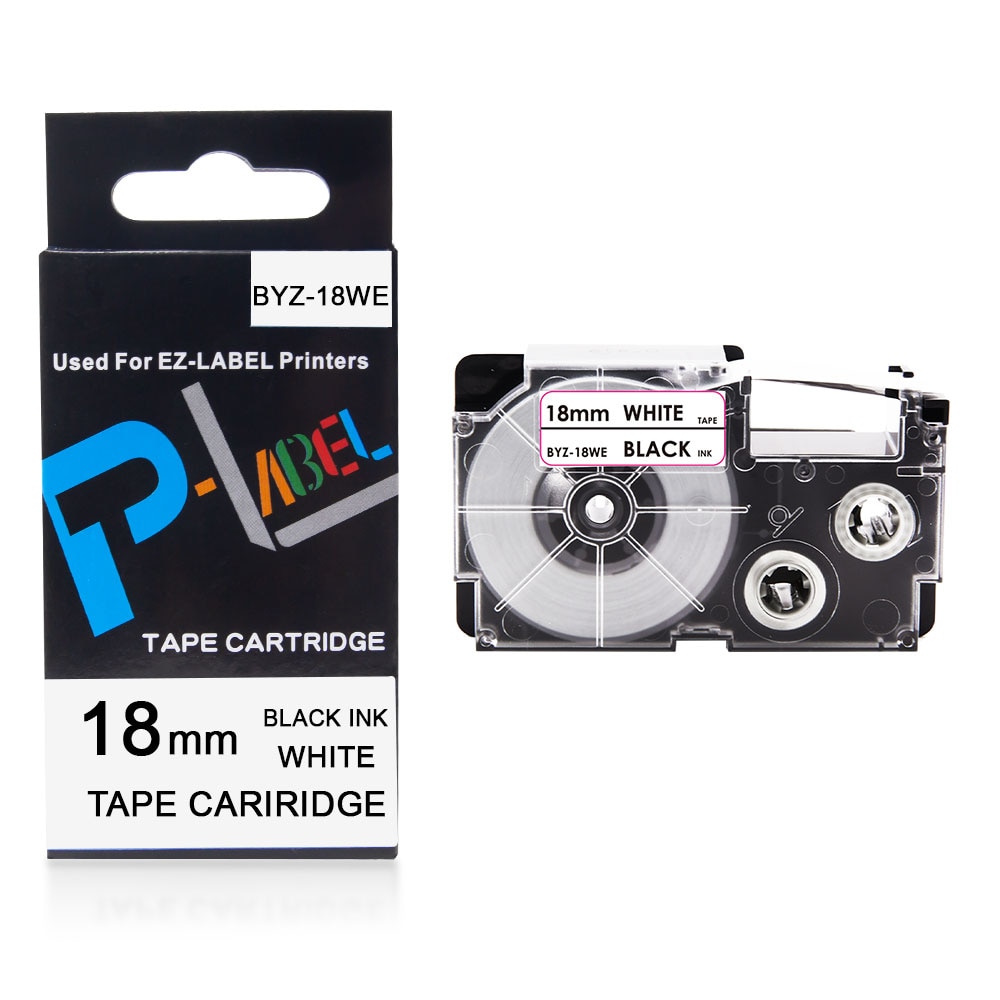 16 Colors XR-18X XR-18WE Labels For CASIO 18mm XR-18X XR-18YW Tape Label Cartridges For CASIO KL-130 KL-120 KL-430 Label Maker