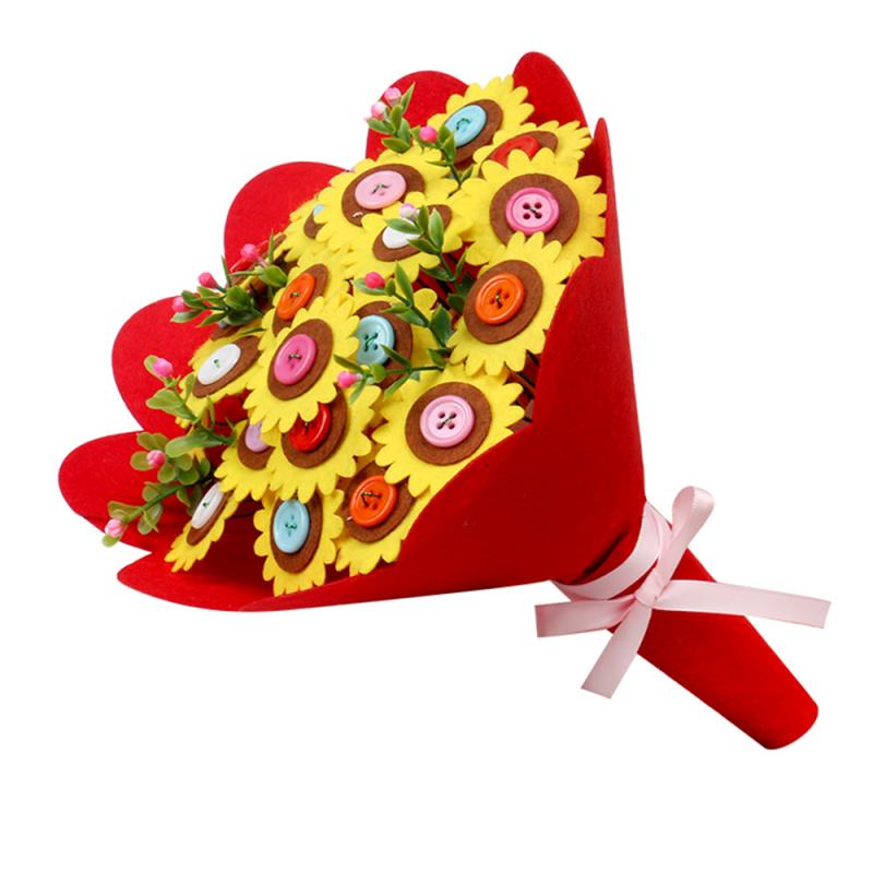 DIY Flowers Handmade DIY Material Bag Button Beautiful Colorful Mixed Buttons Craft Bouquets Kit Kid&#39;s Mother&#39;s