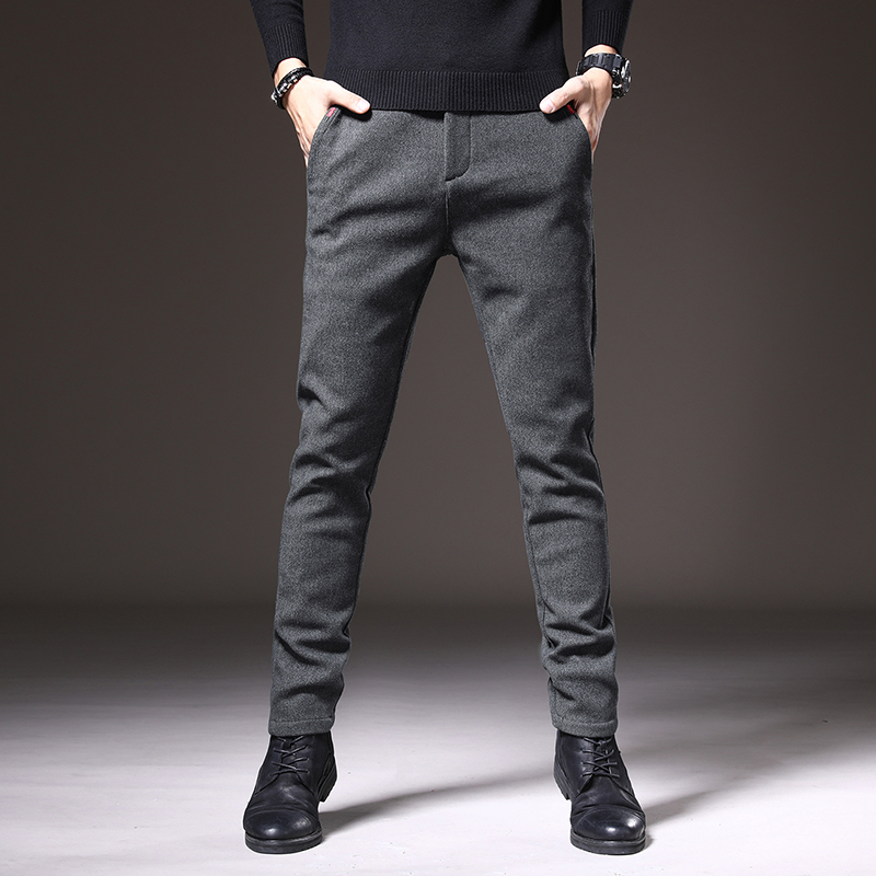 Herfst En Winter Casual Heren Broek Slim Fit Comfortabele Taille Strakke Mouw Mode Veelzijdige Broek: 31 / Donkergrijs