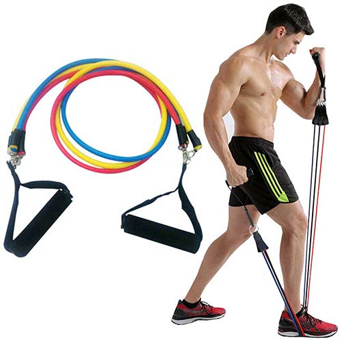 Motståndsband 3-i-1 - Stretch, Träning, Pilates - Gummi Expanderingsrör