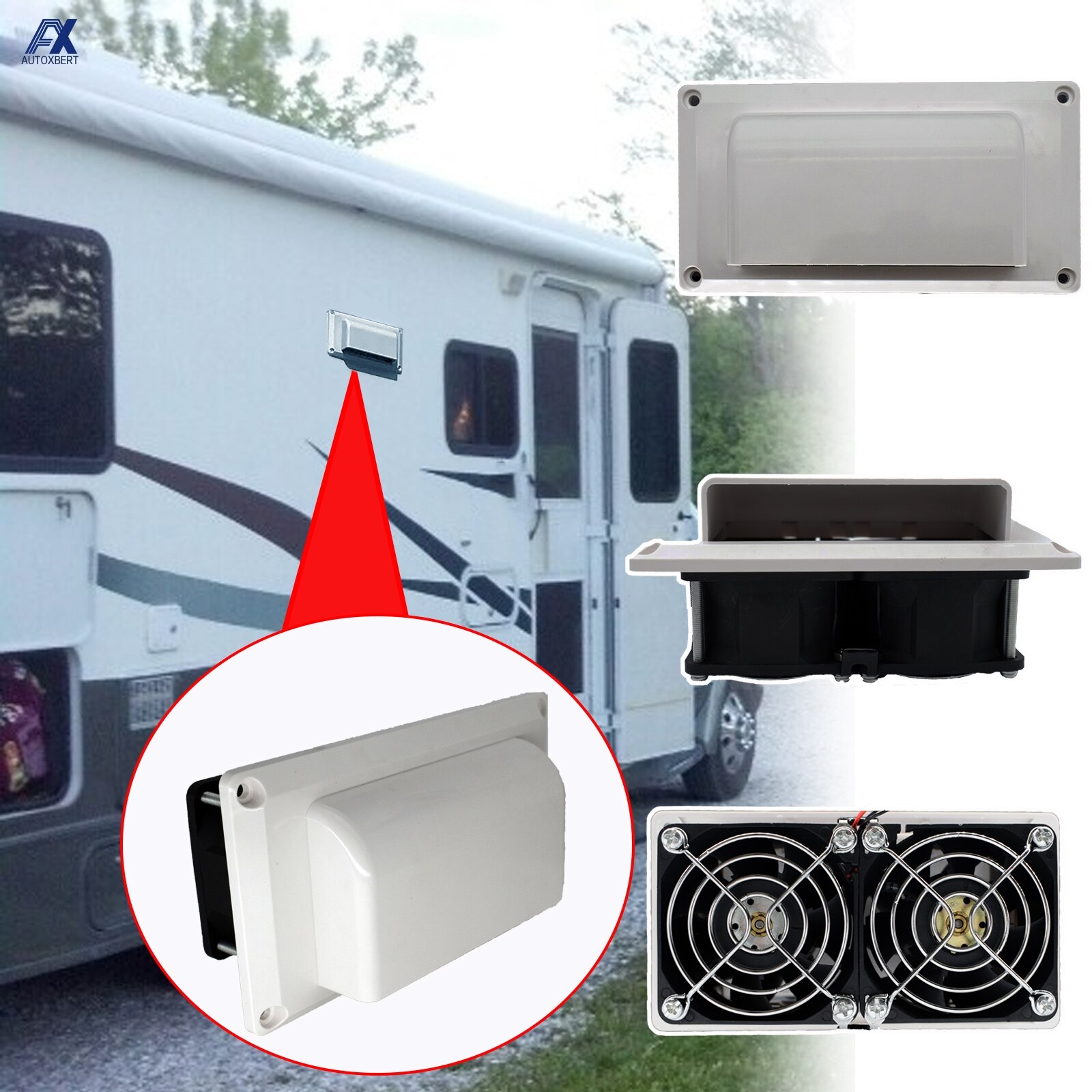 12V 25W Wit Caravan Inner Side Air Cooling Ventilator Vent Uitlaat Ventilatie Voor Rv Boot Marine Yacht lage Ruis Rustige Trip