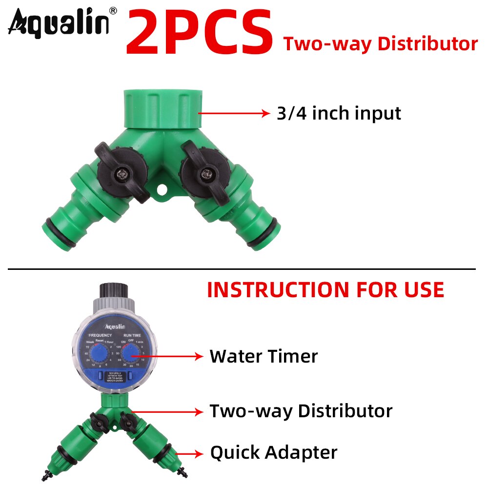 Garden Tool Watering Irrigation Set Accessories Two-way Distributor For Garden Utensils Watering Connector#26301PJ1