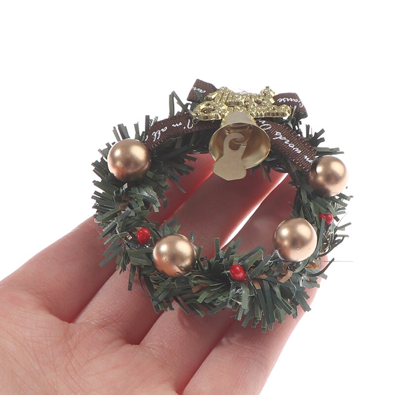 1:12 domek dla lalek miniaturowy wieniec świąteczny dekoracje na drzwi ściany pokoju ozdoby robić domu wesołych świąt girlanda