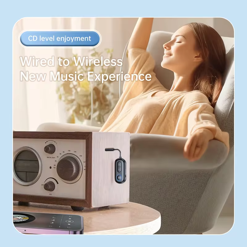 Receptor y transmisor de Audio Bluetooth 5,4, adaptador inalámbrico de música estéreo Hifi AUX de 3,5 MM con micrófono para coche, avión, TV, PC, altavoz