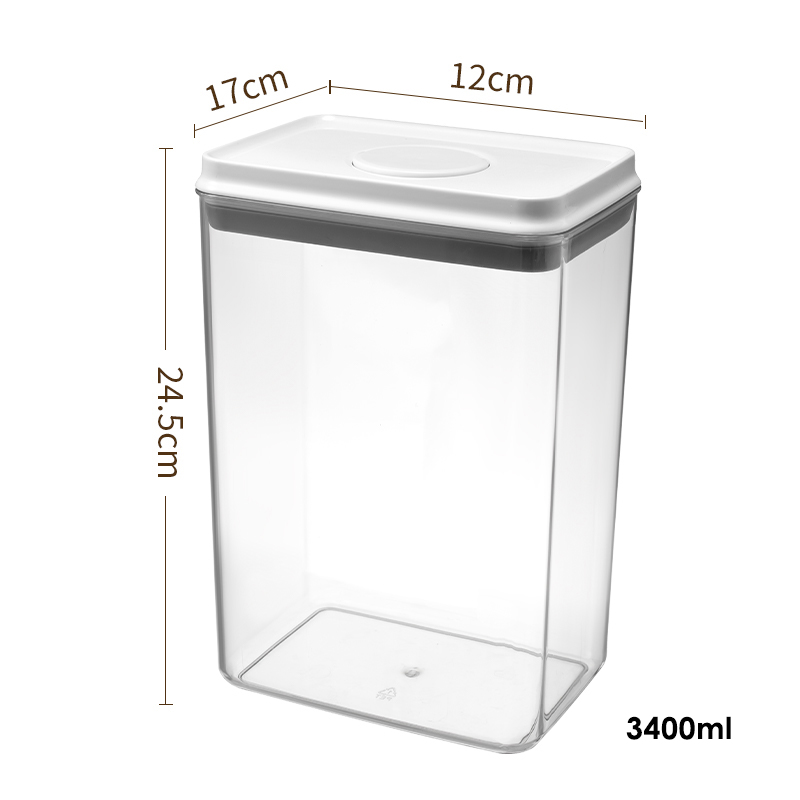 Press Open Clear Plastic Food Storage Box with Pop Up Lid Moisture-Proof Grains Container Cereals Jar Kitchen Pantry Organizer: Burgundy