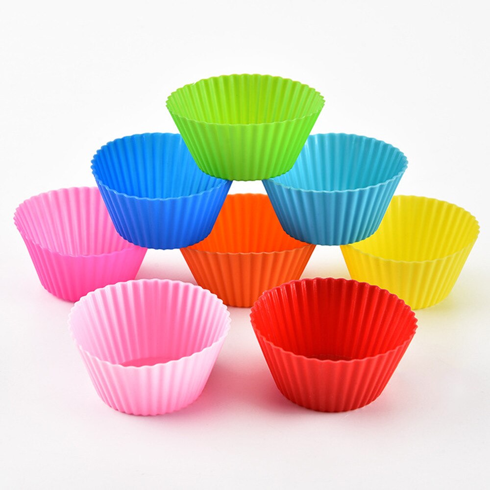 Siliconen Ronde Cup Cake Muffin Cupcake Gevallen non-stick Bakken Cup Cake Versieren Gereedschappen Reposteria Bakken Mallen