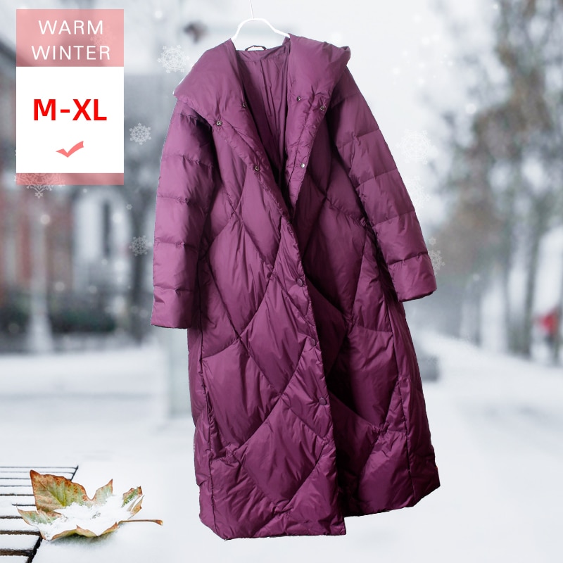 Neue Lange Weiße Ente Unten Jacke Mit Kapuze Weibliche Ultral Licht lässig Weiche Warme Mantel Winddicht Größehe Größe Gute quanlity