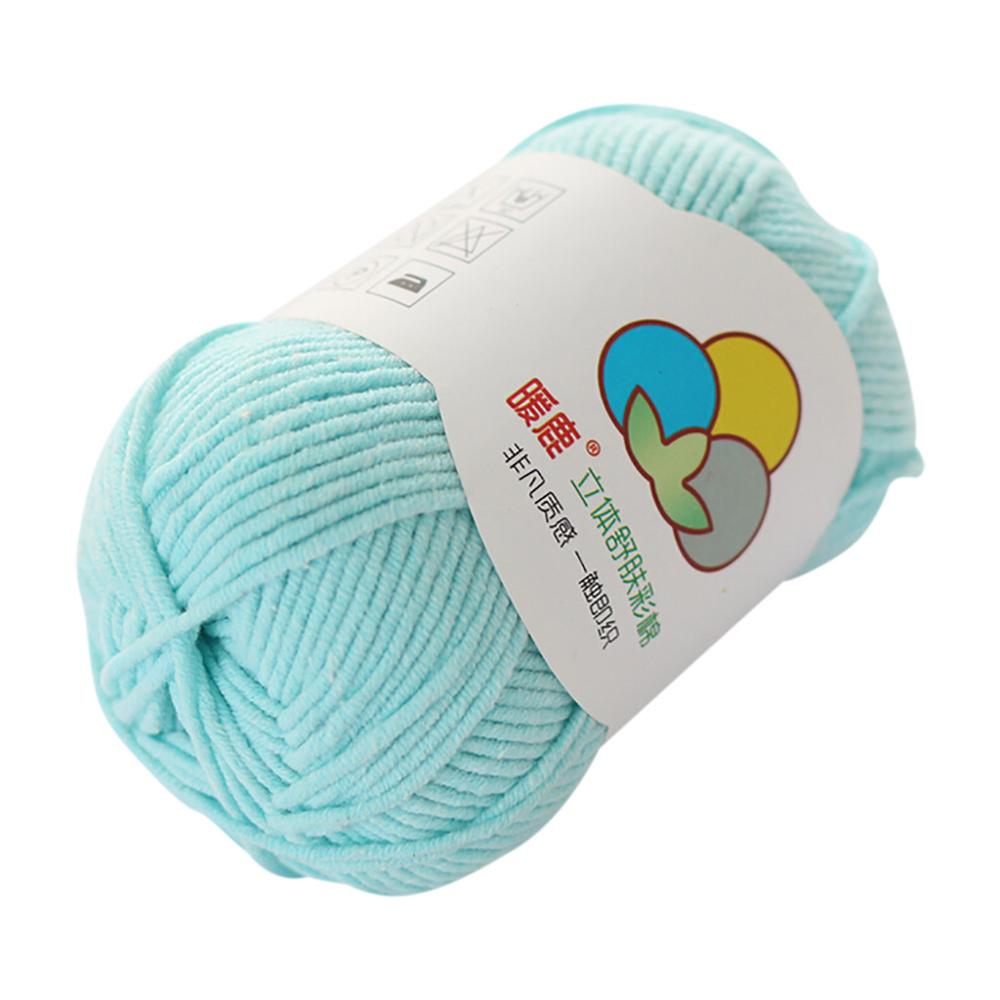 Wol Draad DIY Geweven Garen Hand Breien Gehaakte Hand Geweven 5 Strengen van Melk Katoen Warme Zachte Sjaal Trui wol Draad Q3: Light blue