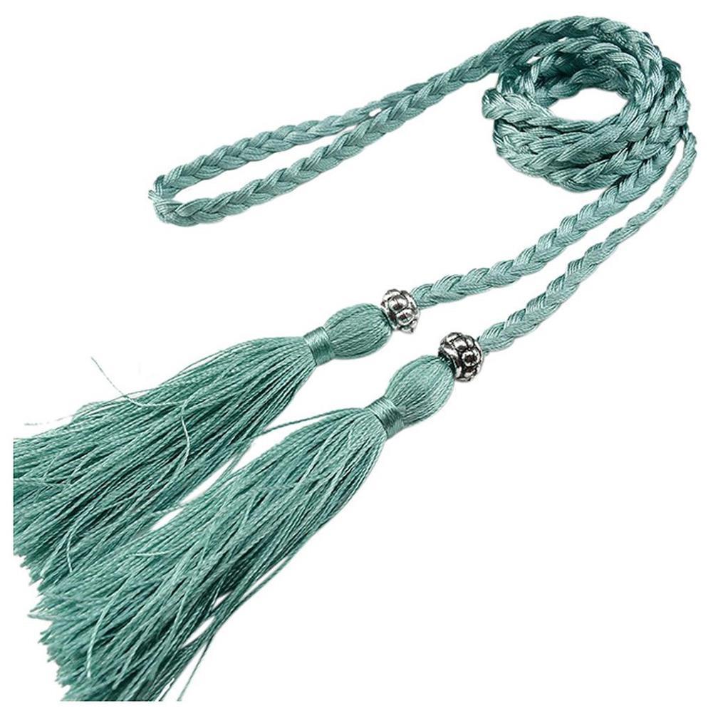 Cinto de borla tecido estilo trançado para mulheres, cintura boêmia para senhoras, corda de cintura, moda chinesa, acessórios de vestido