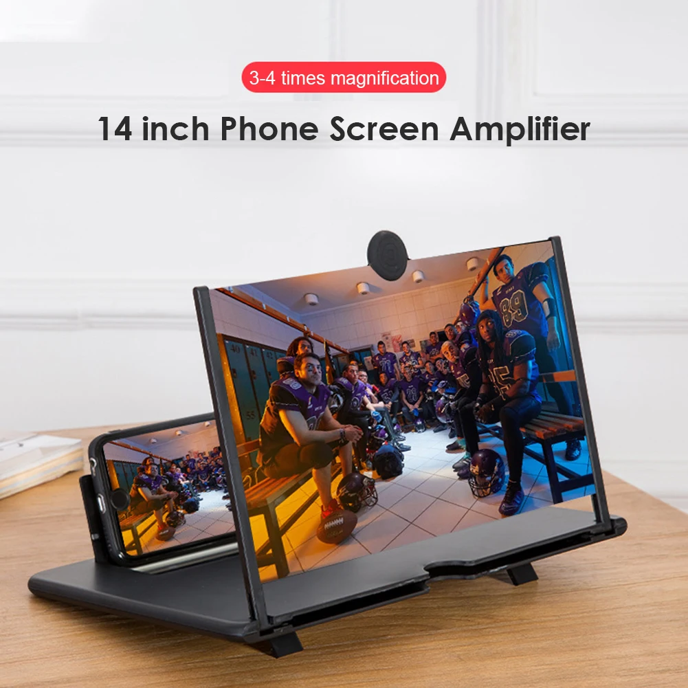 8inch 3D HD Cell Phone Screen Amplifier Folding Mobile Phone Magnifying Glass HD Projector Screen Enlarge Magnifier Phone Holder: Yellow