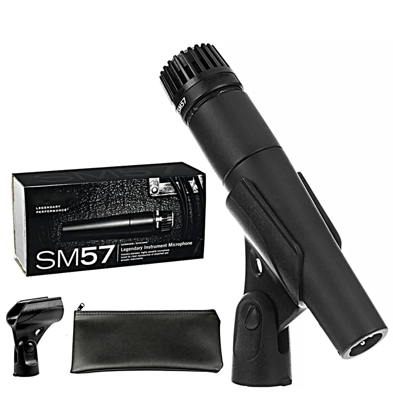 Microfone dinâmico cardióide sm57 de metal para palco cantando microfone profissional com fio para shure karaokê bbbox gravação vocal: Default Title