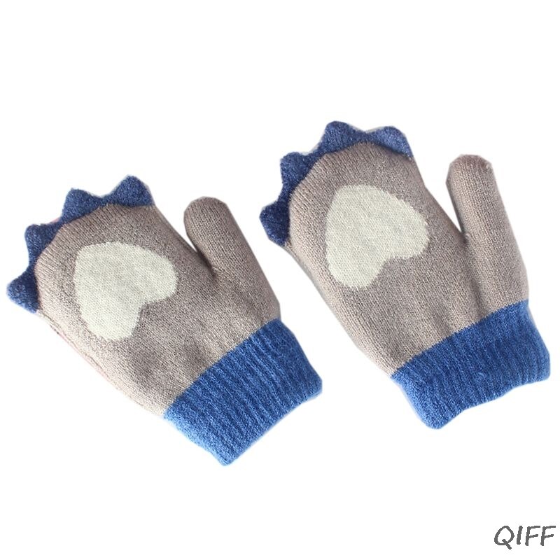 Winter Outdoor Baby Jongens Meisjes Gebreide Handschoenen Kinderen Warm Volledige Vinger Wanten: GY