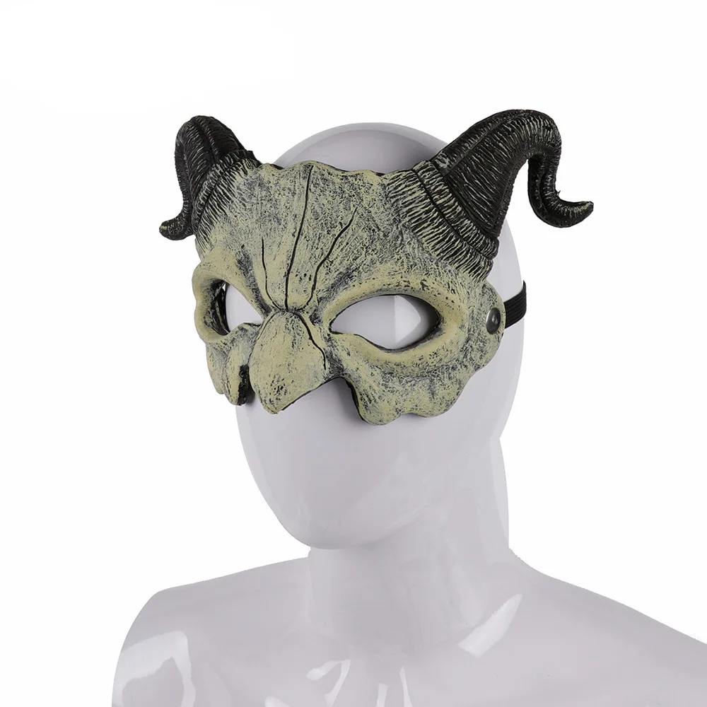 Halloween Devil Horror Half Face Mask Scary Horn Ghost Mask Monster Cosplay for Halloween Cosplay Costume