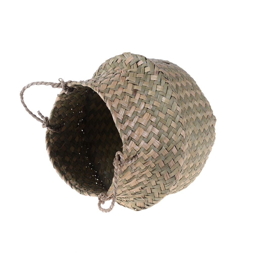 Cestas de mimbre de algas, cesta plegable de ratán, cesta de almacenamiento de ropa sucia, cesta de almacenamiento para el hogar, decoración Simple