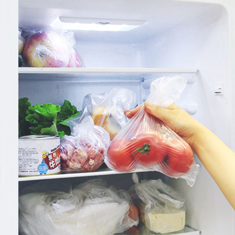 Plastpåse på rulle klara matförvaringspåsar för bröd frukt grönsaker säker kontakt förseglad 1 rulle multipurpose