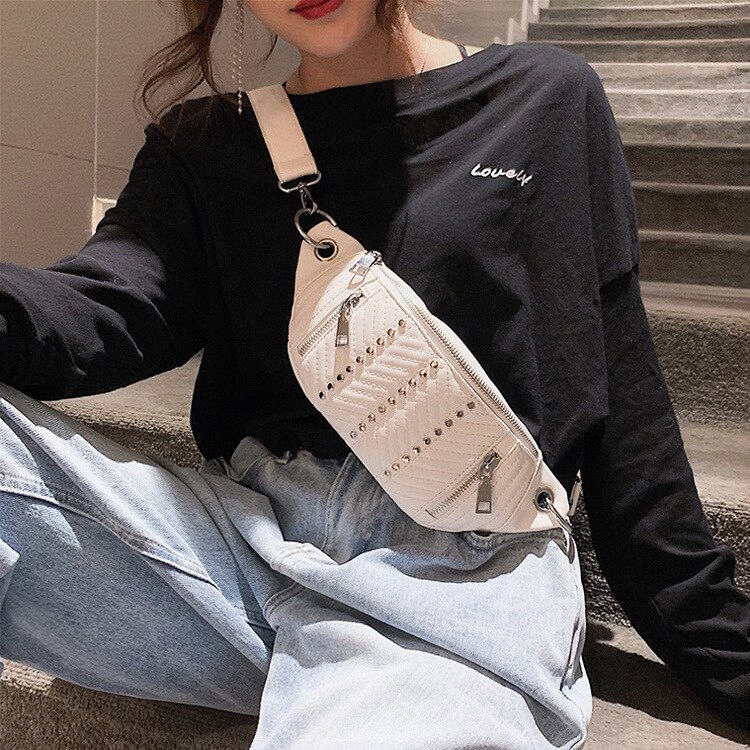 Midjeväskor kvinnor rosa beige fanny pack kvinnlig bältesväska svart midjepåsar brösttelefonväska