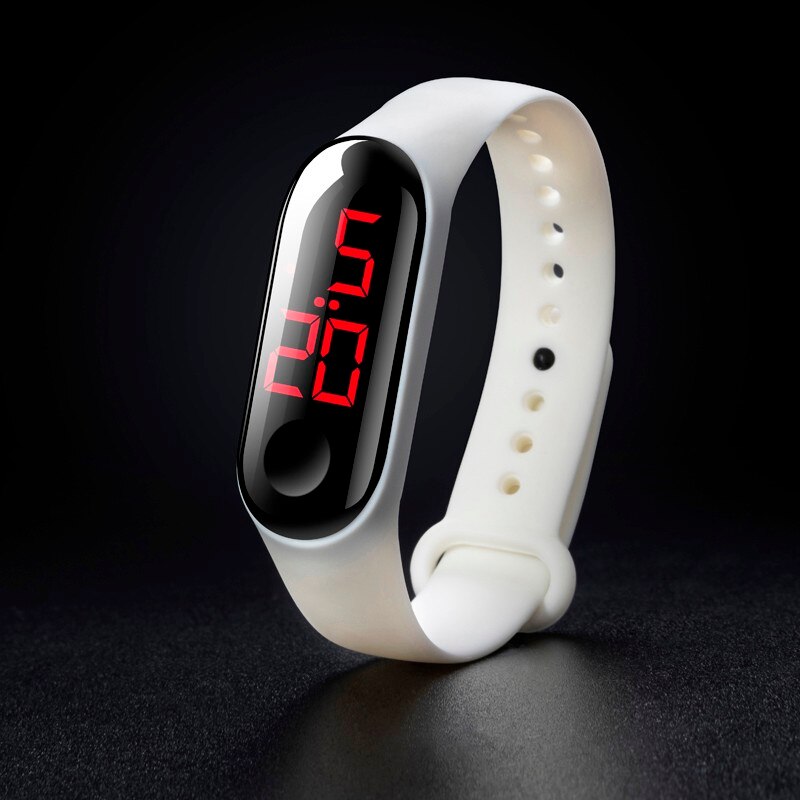 Deep 50M-relojes electrónicos deportivos luminosas para hombre y mujer, relojes de pulsera digitales F1211, LED rojo, resistente al agua: B