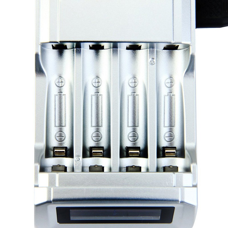 Larryjoe Lcd Display Met 4 Slots Smart Intelligent Battery Charger Voor Aa/Aaa Nicd Nimh Oplaadbare Batterijen