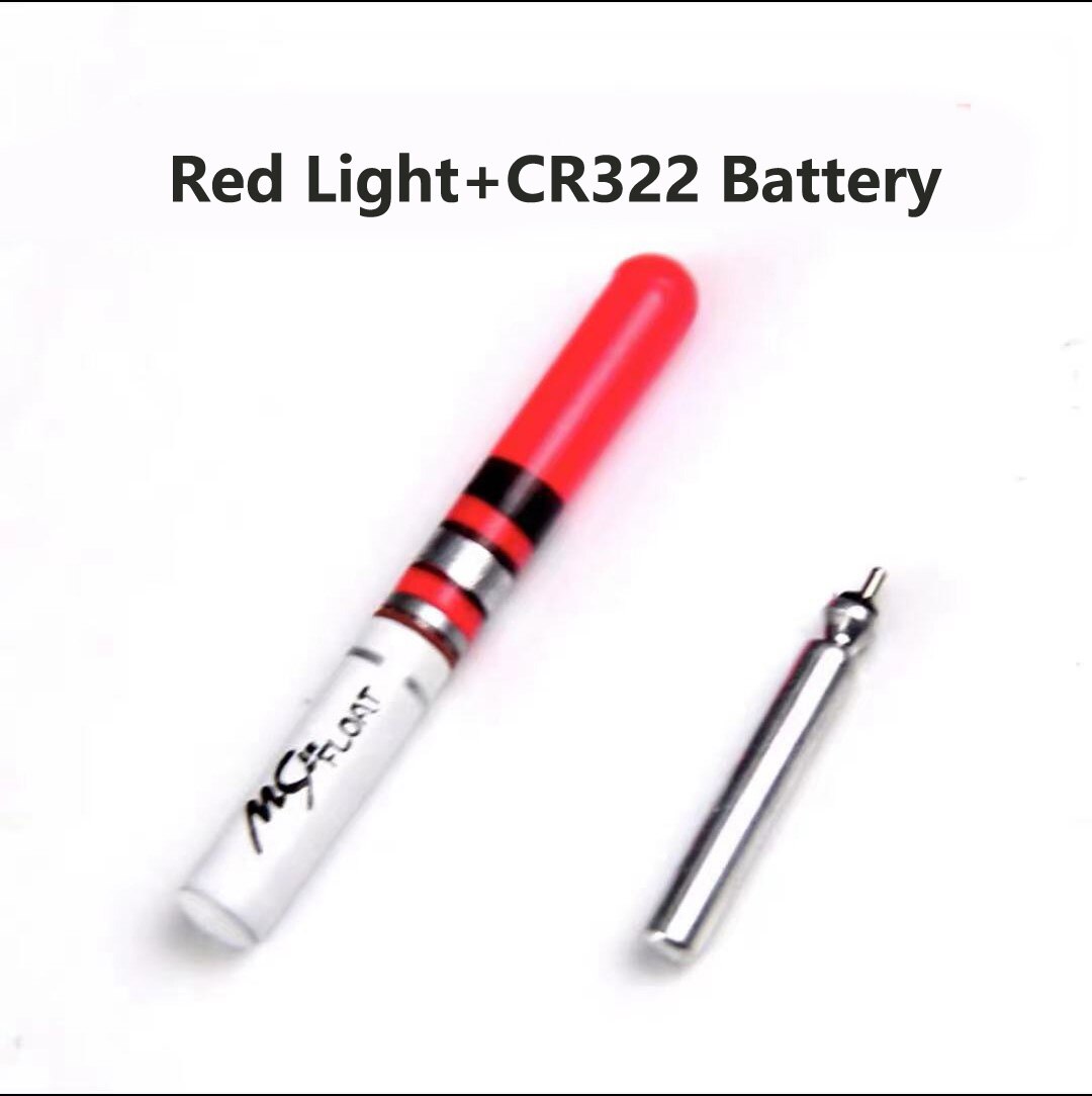 5pcs/lot Light Sticks Green / Red Work with CR322 Battery Operated LED Luminous Float Electronic Light Night Fishing Tackle: red with battery