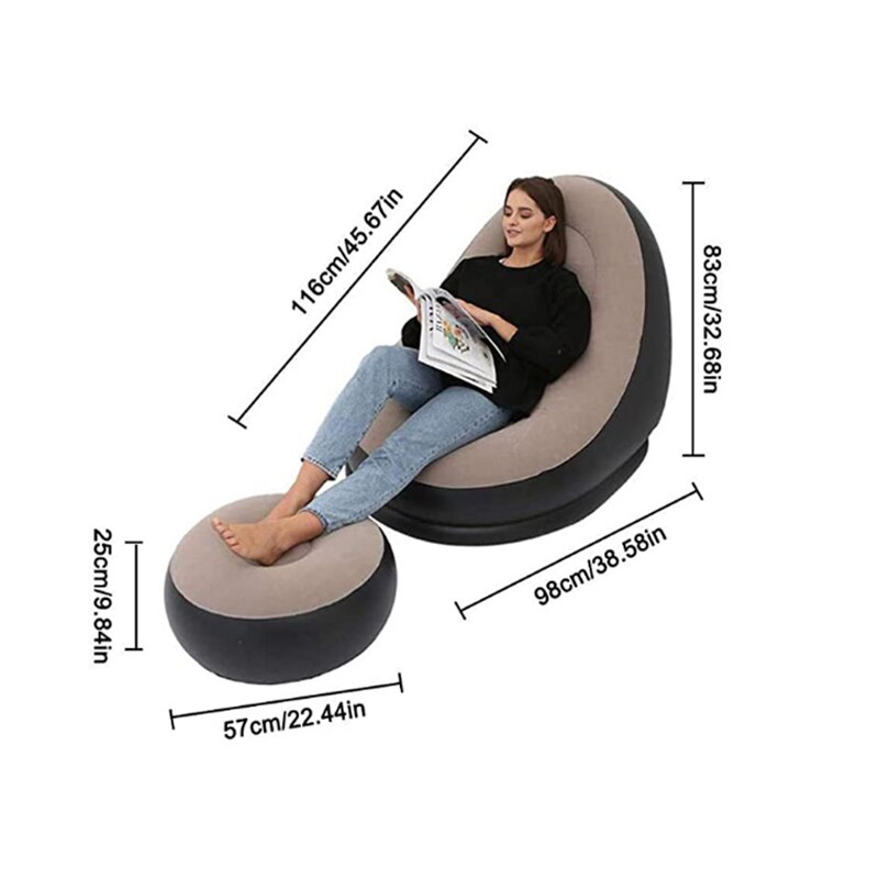 Canape Inflatable Sofa Compressible Sofa Bed Lunch Lounge Chair Portable Multifunctional Outdoor Beach Furniture