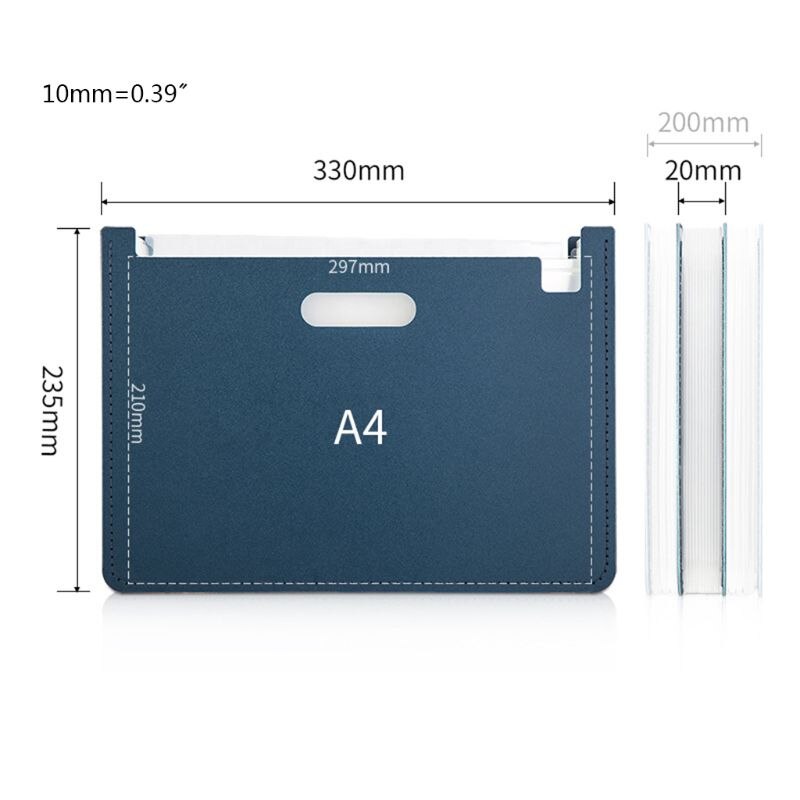 OOTDTY, carpeta de archivo con 13 bolsillos en expansión, organizador A4, soporte de almacenamiento de papel para documentos, material de oficina y escuela