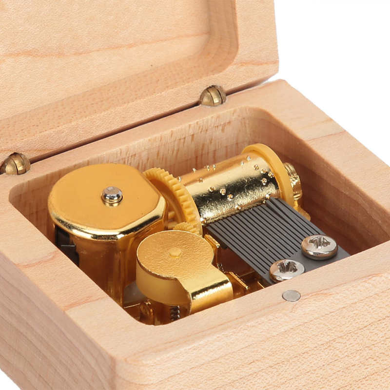 Wood Musical Box Portable Small Musical Boxes Mini Size Birthday for Parents Children