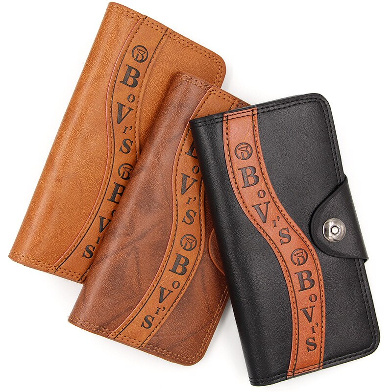 Men&#39;s Wallet Long Men&#39;s Magnetic Clasp Clutch Bag Large Capacity Multi-card Wallet id and card holder wallet