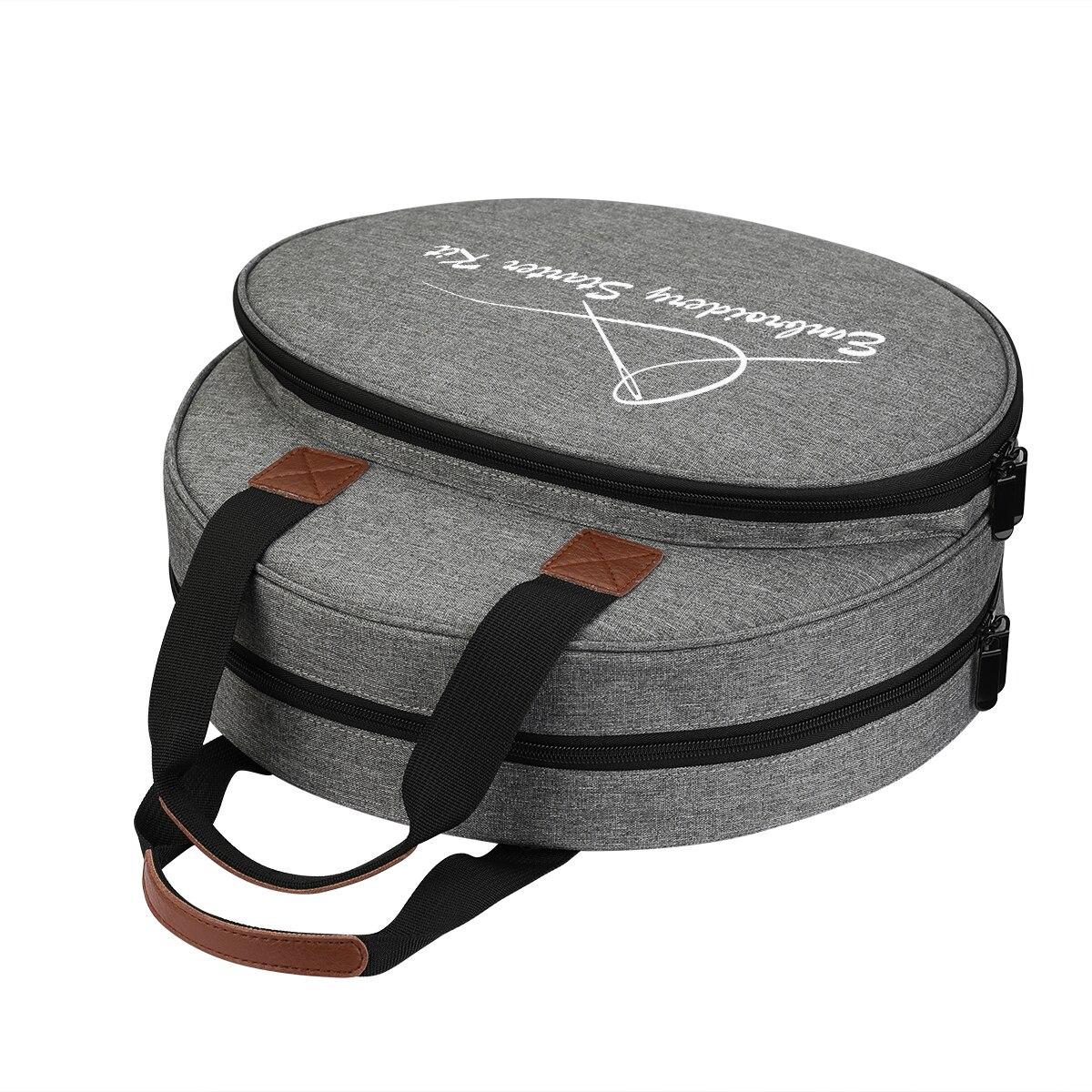 Bolsas de hilo de tejer redondas impresas, bolso de mano multifuncional duradero, ganchos de ganchillo, agujas, Kits de costura, estuche organizador de almacenamiento