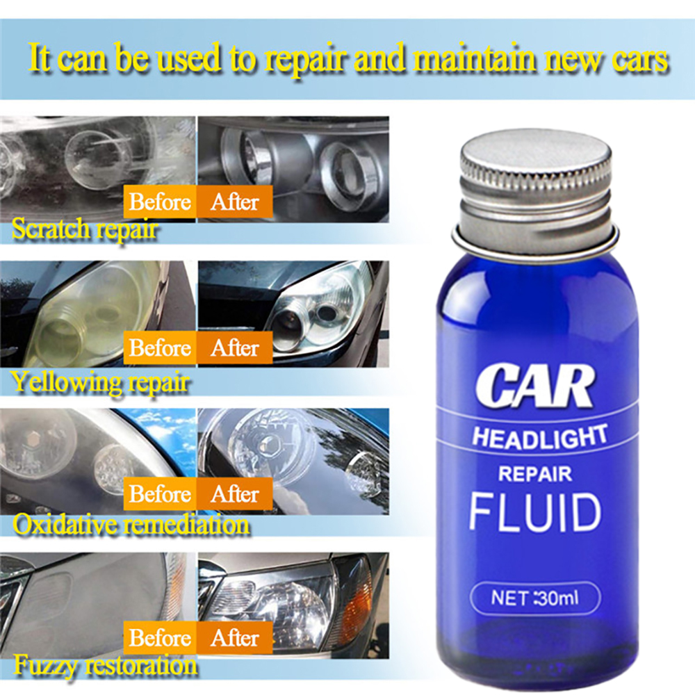 10/30/50ml Car Headlight Repair Fluid Refurbishment Liquid Car Headlight Restoration Wash Headlight Polish Headlight Repair Kit