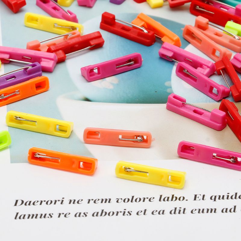 100 pces misturado cachecol pino de segurança hijab broche de segurança bloqueio de pano de bebê fralda pino