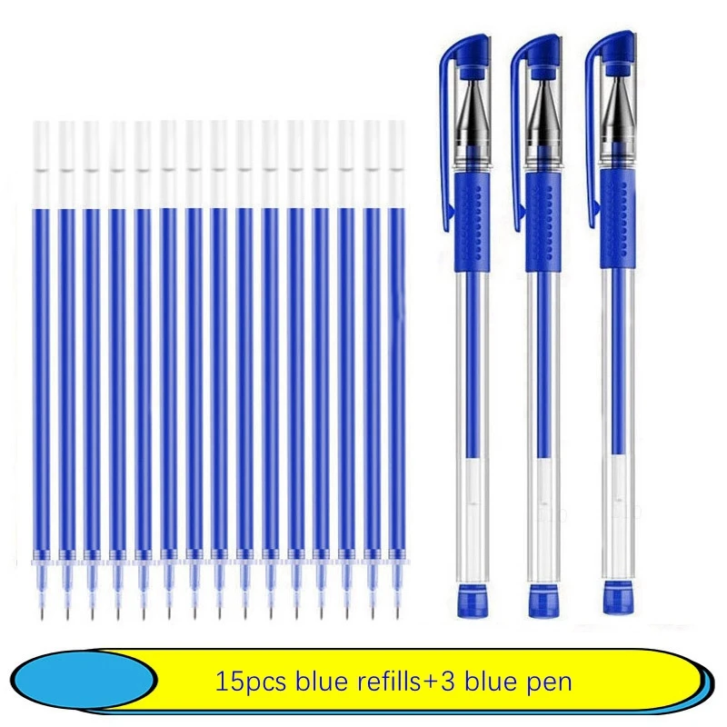 6-25Pc 0.5mm Gel Pen Set Neutral Pen Black/Blue/Red Color Replacable Refill Smooth Writing School Stationery Supplies