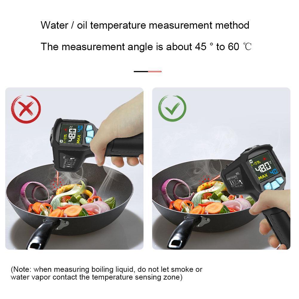 Temperature Gun Non-Contact Infrared Thermometer With LCD Shown Hold Selection Digital Target Pointer Backlight Function Da L5T9
