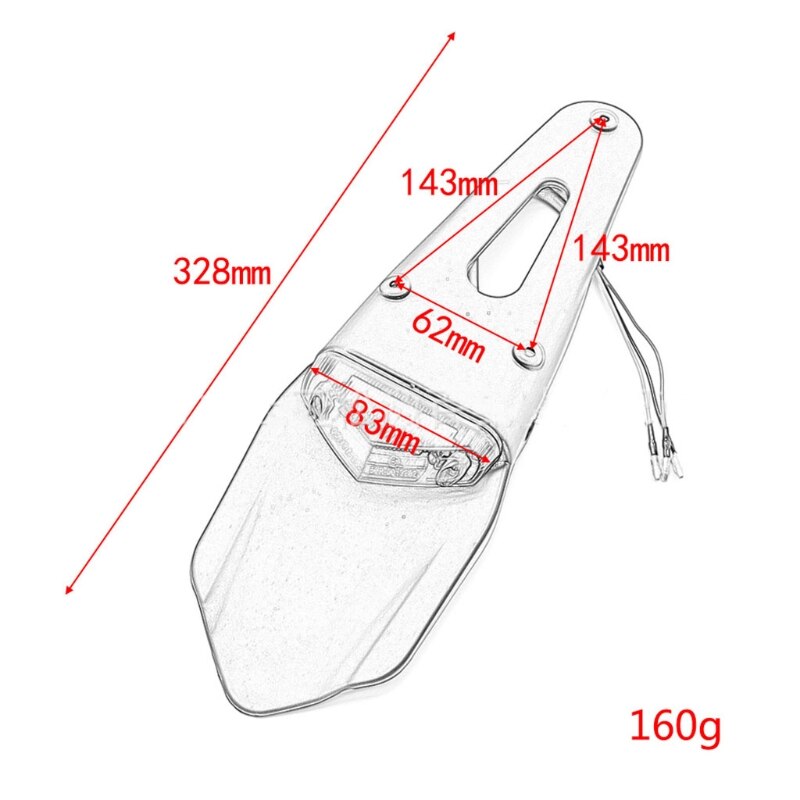 Feu arrière de moto LED pour Enduro CR EXC WRF R9CC, feu de Stop universel