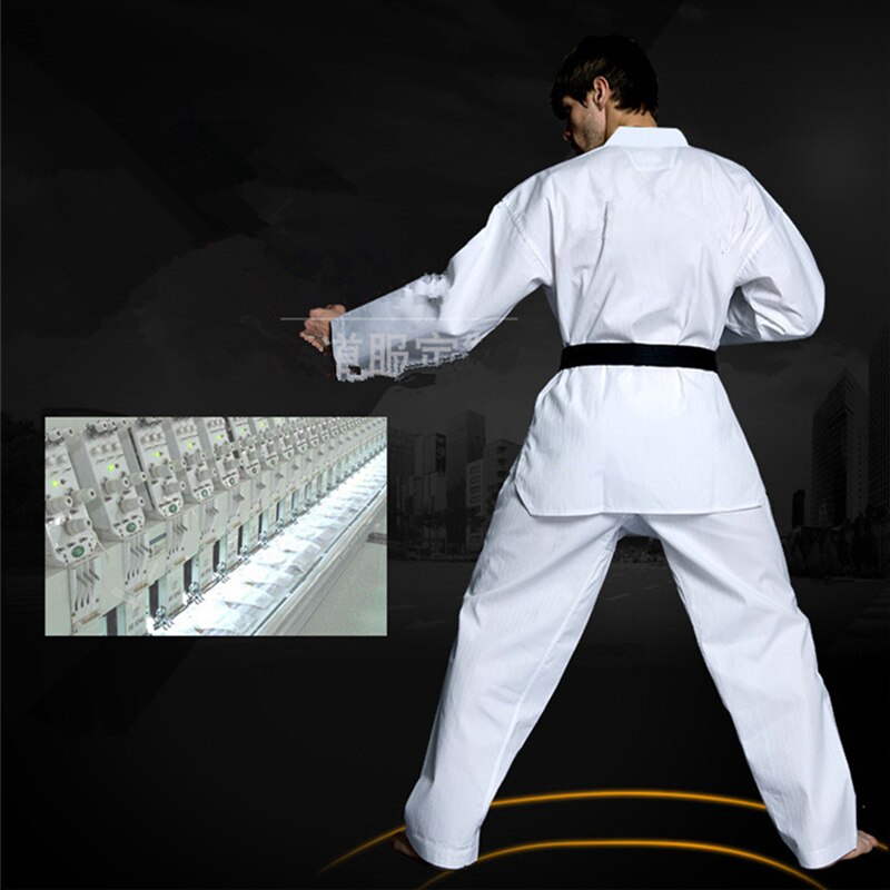Uniforme de Karate para adultos, ropa de , color blanco, transpirable, Dobok, Kyokushinkai, Dogi, Kimono, cinturón de Taekwondo, traje de Karate para niños y hombres