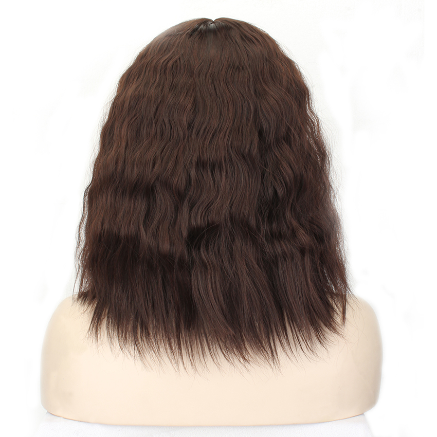 Female Synthetic Hair Extensions &amp; Wigs Curly 12inch Clip in Extension Hair Pieces Long High Temperature Fiber Dark/Light Brown: dark brown