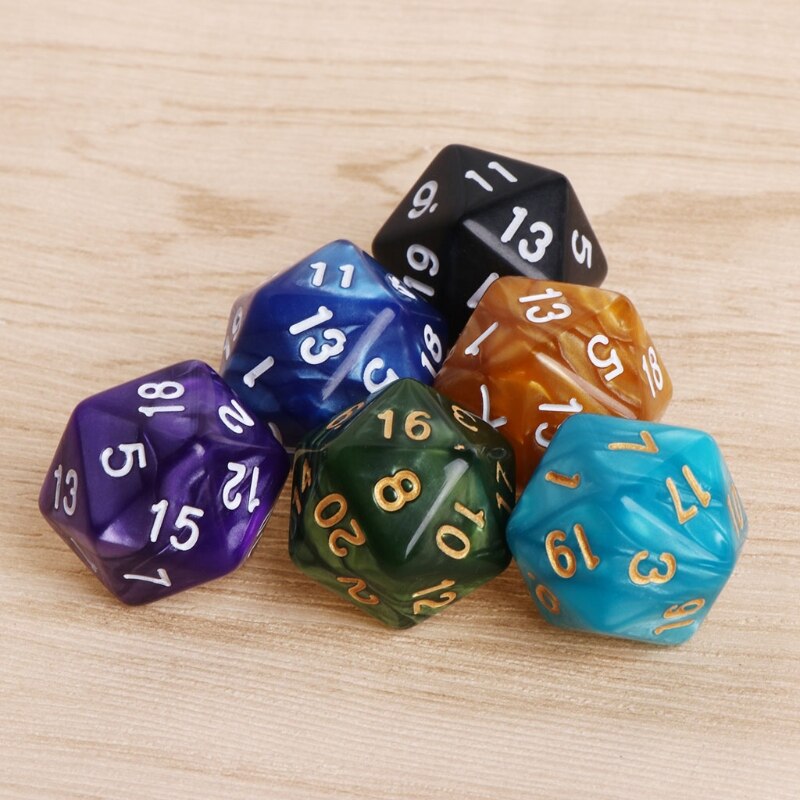 20 Pçs/set Multicolor Contas de Acrílico Cubo Dados multiaspect Brinquedo Jogos de Mesa Portátil