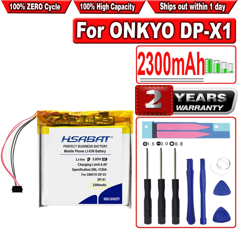 HSABAT 2300mAh Battery for ONKYO DP-X1 XDP-300R 100R Player Accumulator 5 Wire