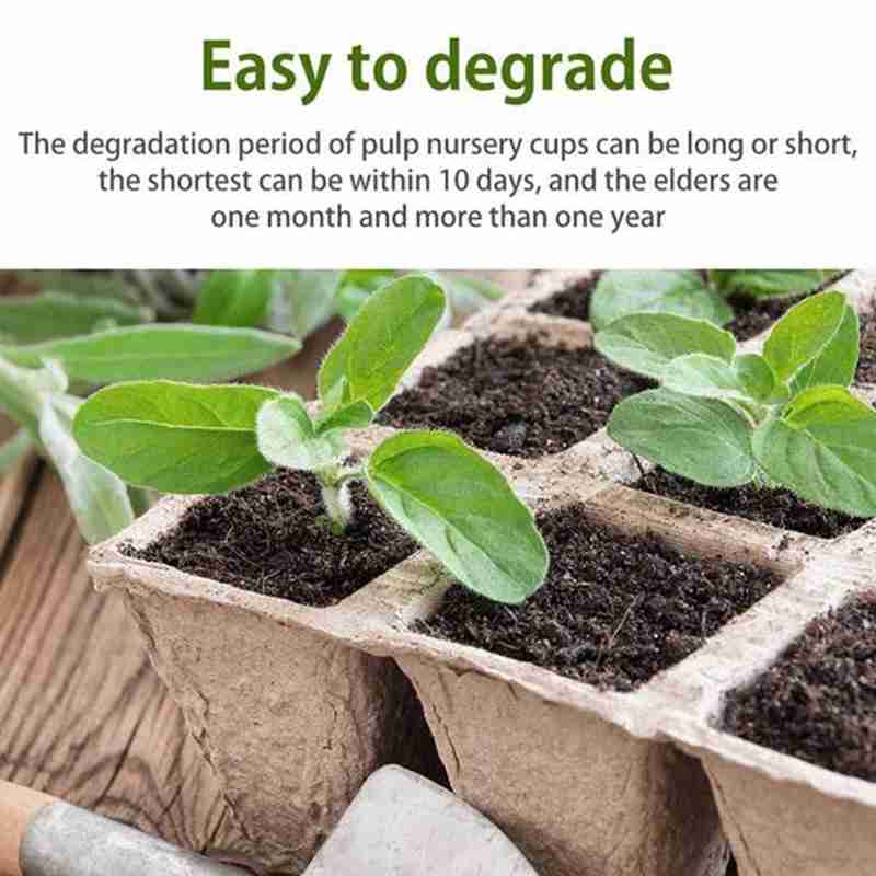 10/5Pcs Nursery Pots Biodegradable Paper Pulp Peat Pot Plant Nursery Cup Tray
