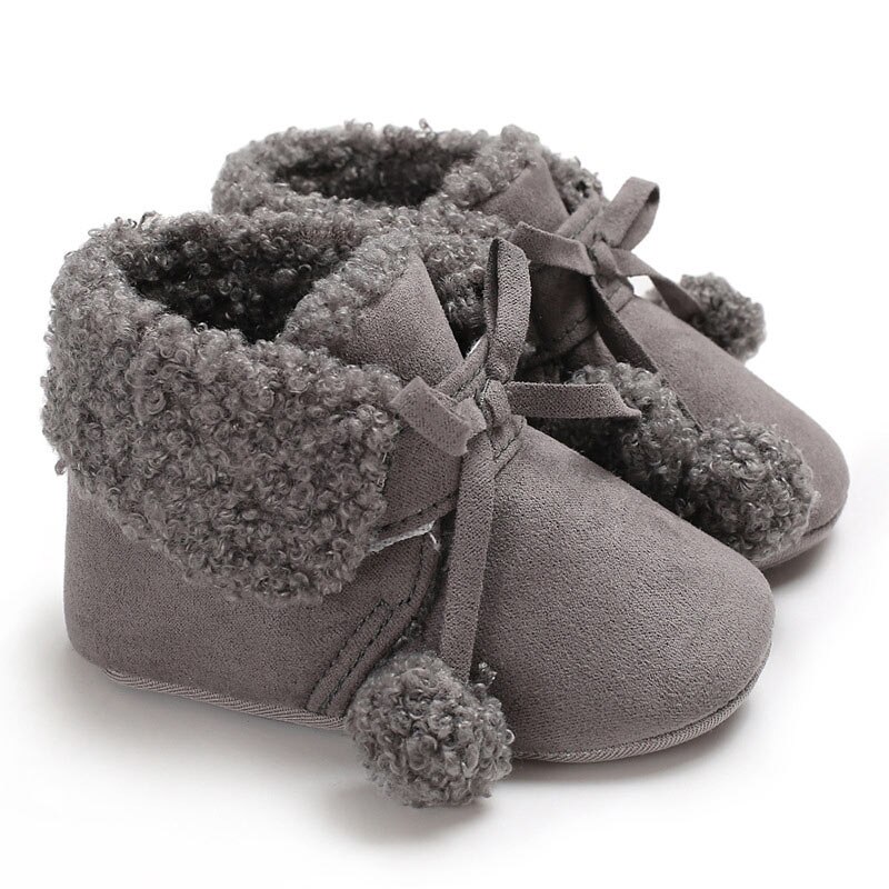 Neugeborenen Baby Jungen Mädchen Stiefel Baumwolle Schuhe 0-18 Monate Baby Winter Stiefel Erste Wanderer Hause Schuhe Rosa schwarz Krippe Schuhe: grau / 0-6 Monate