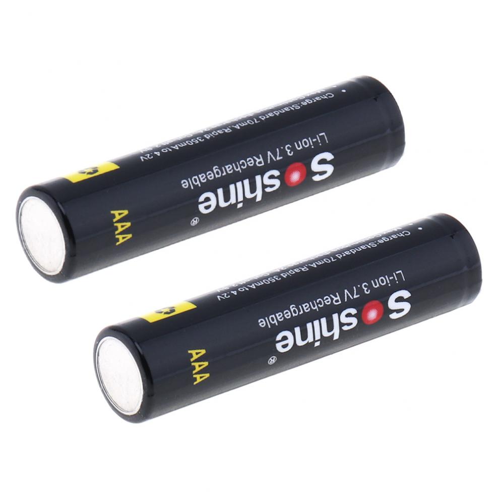 4 Stuks Soshine 3.7V 350 Mah Hoge Capaciteit 10440 Li-Ion Oplaadbare Batterij Aaa Batterij Voor Led Zaklampen Koplampen