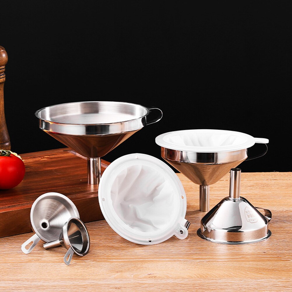 15cm 100-450 Nylon Filter Reusable for Stainless Steel Funnel Kitchen Funnel Filter for Juice Traditional Chinese Medicine Oil