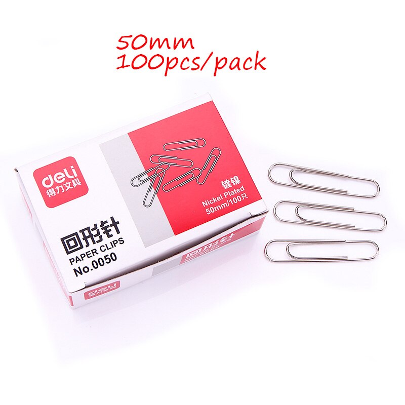 Clip de papel mediano y pequeño tamaño, clips de plata para oficina y organización de documentos personales (25mm 29mm 50mm): 50mm