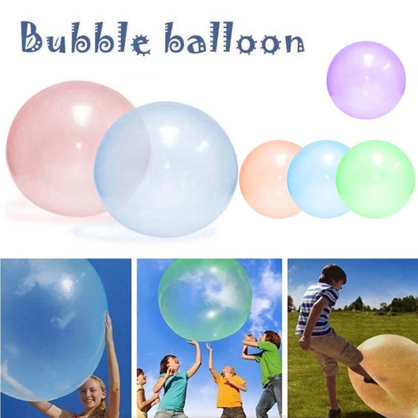 Kids Magic Bubble Ball Balloon Indoor Outdoor Inflatable Ball Games Toys Soft Air Water Filled Bubble Ball Blow Up Balloon Toy