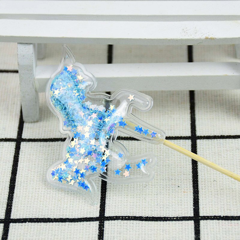 Relleno de lentejuelas de unicornio, Decoración de Pastel de estrellas, para magdalenas, de cumpleaños, decoración de ducha de bebé hojaldre para Postres, 5 uds.: A16
