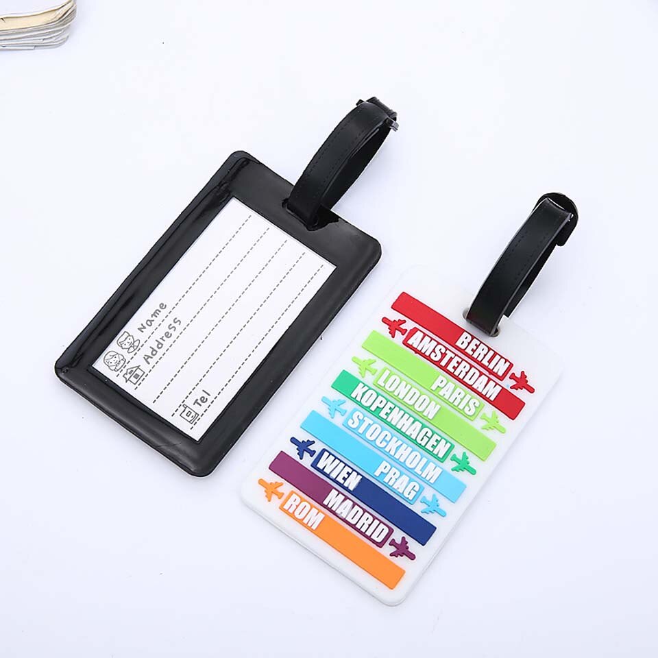 Mcnee Suitcase Luggage Portable Tags Identifier Label ID Address Holder Protection Cover Luggage Tag Travel Accessories