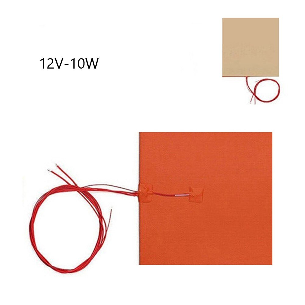 Tappetino riscaldante in silicone 50*50mm 12V 10W per accessori per mobili per riscaldamento a letto riscaldato con stampante per la casa