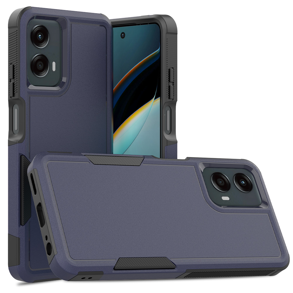 Moto G 5G Protective Phone Case Shockproof Case Dual Layer Hard Cover for Motorola G 5G With Screen Protector: Blue