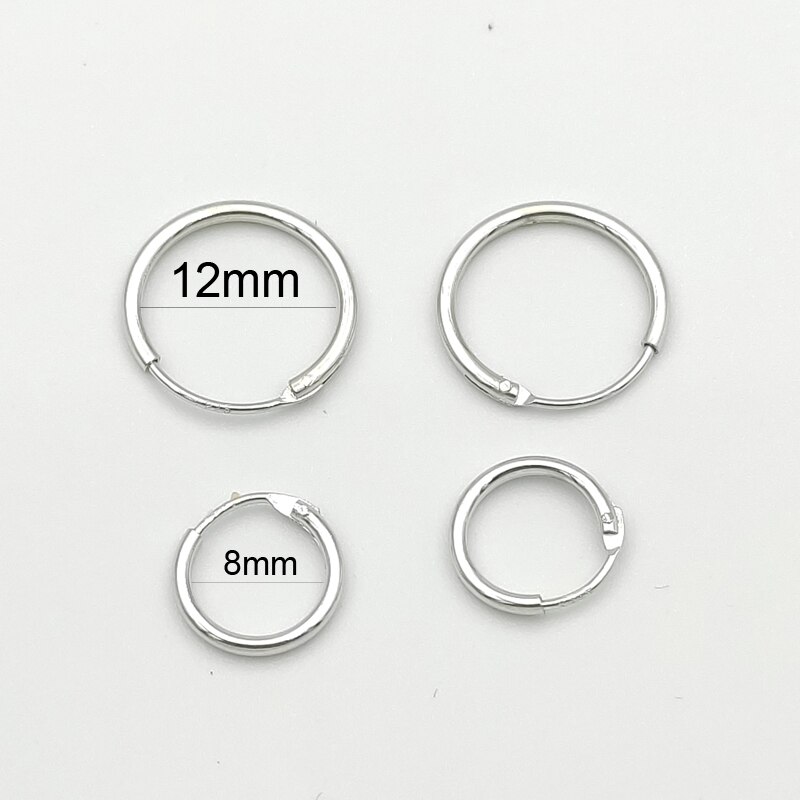 10pcs/lot 925 Sterling Silver Segment Hoop Nose Ring septum Clicker Tragus Cartilage Ear piercing 8mm 10mm 12mm